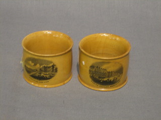 2 Mocklyn ware napkin rings decorated Marine Parade Worthing  and The Worthing New Pier