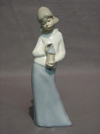 A Nao style figure of a girl with lantern 8"
