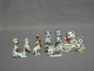 12 various Wade Whimsies together with a Goebel figure of a seated dog