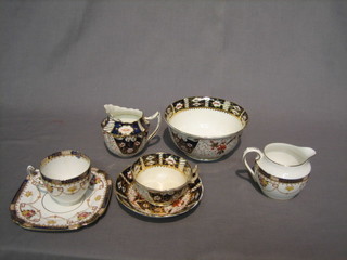 A large collection of Derby style tea ware