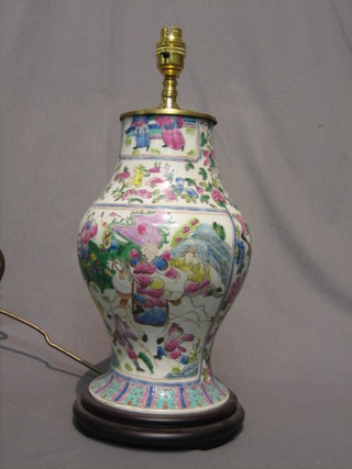 A 20th Century Canton style table lamp 14"