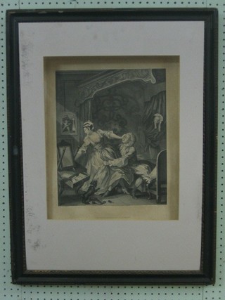 An engraving after Hogarth "The Harlots Progress?" 14" x 11"