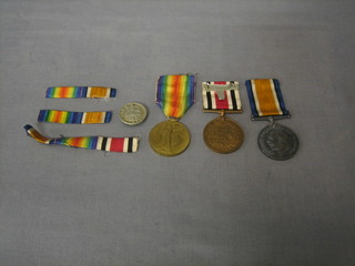 A group of 3 medals to M2-16606 Pte. G C Metzger Royal Army Service Corps comprising British War medal and Victory medal together with a George V issue Special Constabulary Long Service Good Conduct medal with associated ribbons and a George VI WWII issue discharge badge