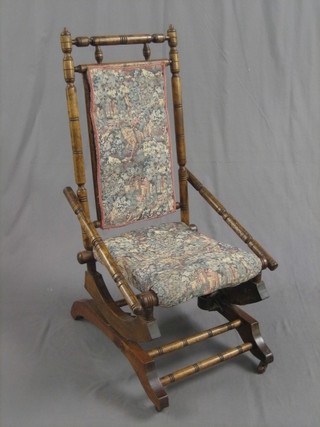 An American oak rocking chair