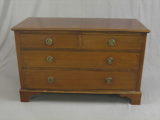 An Edwardian inlaid mahogany chest of 2 short and 2 long drawers, raised on bracket feet 42"