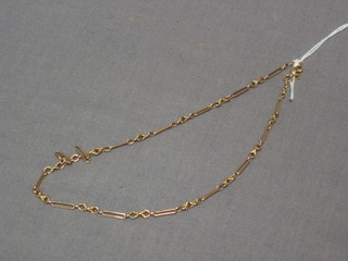 A 9ct gold fetter link chain 15"