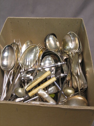 A quantity of various silver plated flatware