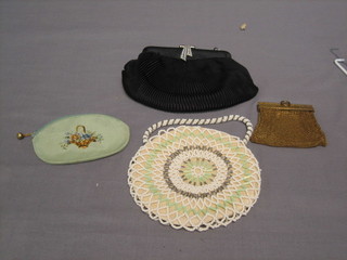 2 lady's evening bags, a chain mail purse and 1 other purse