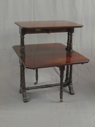 A Victorian mahogany 2 tier Sutherland table 24"