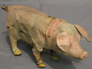 A 19th/20th Century walking pig automaton complete with squeak 14"