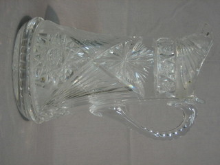 A cut glass water jug 12"