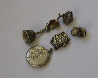 5 various silver charms
