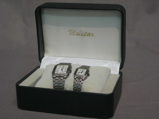 A pair of His and Hers Quartz wristwatches