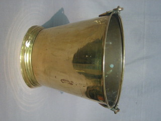 A  brass  pail,  the handle with Swastika and marked S  W  J,  9"