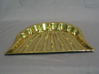 A 19th Century embossed brass crumb tray 11"