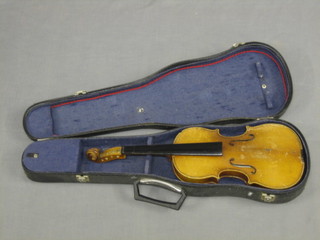 A childs Japanese violin 12", cased (no strings)