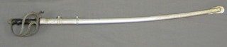 A  George  V  Infantry  Officer's  sword  by S & J Kitchin  of Sheffield,  the etched blade marked presented to Lieutenant G RGregory 2nd  Battalion  Derbyshire  Volunteer  Regt.   by   the  Commanding  Officer    Major   C    P    Markham   