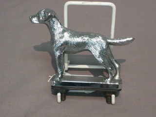 A  car  mascot  in  the  form of  a  standing  Labrador,  the  base marked Le Jeune 3"