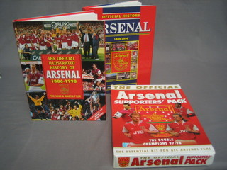 Arsenal Football Club's Official History 1866 - 1966 2  volumes, together  with The Official Arsenal Supporters Pack The  Double Championship 97-98