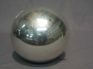 A silver glass Witches ball 6"