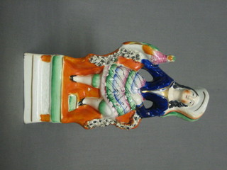 A  19th Century Staffordshire flat back figure of a Scots Lass  8"