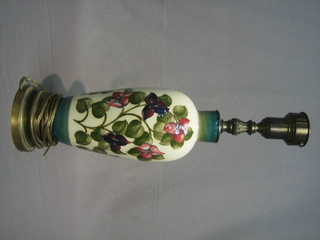 A Moorcroft Bourgainvillaea pattern vase, converted for use as  a table lamp 23"