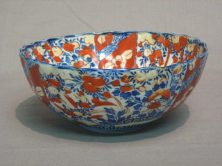 A  19th  Century  circular  Japanese  Imari  porcelain  bowl  with lobed body 8"