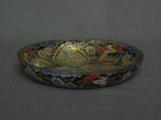 A 19th Century circular painted glass dish 6"
