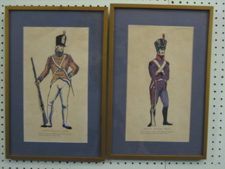 4  19th  Century  coloured  prints  of  18th  Century  Naval   and Military    Uniform   "British   Naval   Officer's   Dress,    British   Soldier's Dress, British Sailor's Dress and French Sailor's Dress" 11 1/1" x 6 1/2"