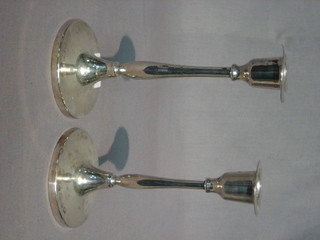 A pair of South African silver plated candlesticks  7"