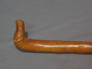 A walking stick, the handle in the form of a dogs head