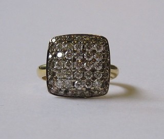 A lady's 18ct square diamond cluster dress ring