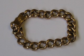 A 9ct hollow curb link bracelet