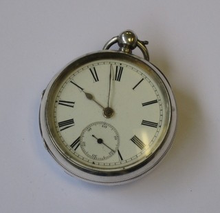 A  Victorian  open  faced  pocket  watch  by  Bunston  of  Chard contained in a silver open faced case