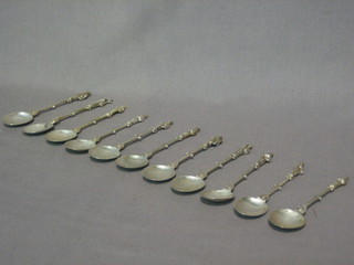 11 Continental silver coffee spoons 5 ozs
