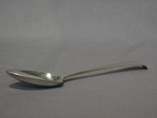 An  antique Old English bottom marked silver  spoon  Norwich?, the reverse engraved EG 1782, 1 ozs