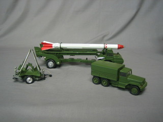A Corgi Major No. 9 gift set - A corporal missile erector  vehicle launcher  and  tow  truck,  boxed  (rubber  nose  cone  to  missile  perished, very slight tear to top of box)