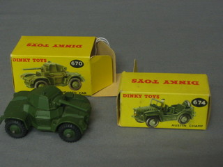 A  Dinky  Toy  670 armoured car and a Dinky  Toy  674  Austin  Champ, boxed (2)