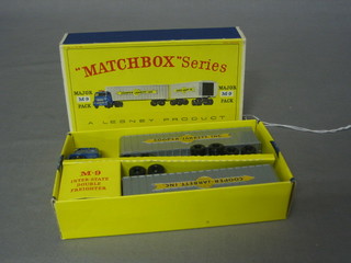A  Matchbox  Series  Major M9  pack,  Interstate  double  freight transporter, boxed