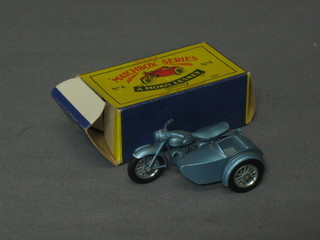 A  Matchbox No.4 Triumph 110 motorcycle and side car,  boxed