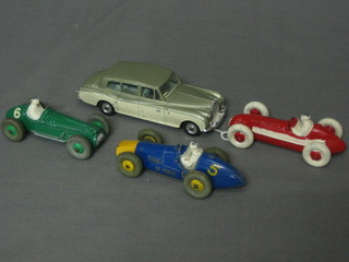 A  Dinky  No.  198  Rolls Royce Phantom 5,  a  Dinky  no.  231 Maserati racing car, a Ferrari racing car and a Cooper Bristol, all unboxed, (4)