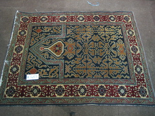 A Caucasian patterned prayer rug 50" x 41"