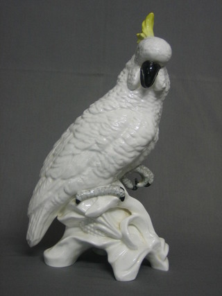 A   Royal   Crown  Staffordshire  figure  of  a   seated   cockatoo designed and modelled by J T Jones 13"