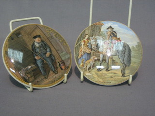 2  19th  Century  Prattware  lids -  The  Trooper  and  On  Guard