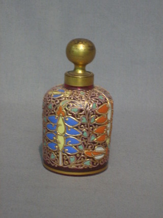 A 19th Century red overlay glass scent bottle 3"