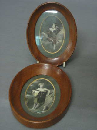 2 19th Century coloured prints "The Honourable Charles William Lambton" and "The Mountain Daisy" 33" oval