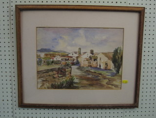 Innott, watercolour "Continental Village Scene" 11" x 15"