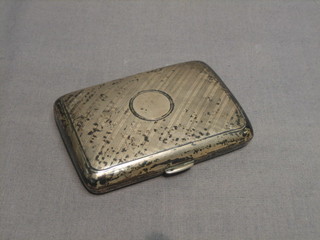 A    silver   cigarette   case   with   engine    turned    decoration, Birmingham 1906, 2 ozs