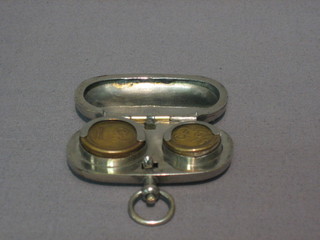 A silver plated vesta case with hinged lid