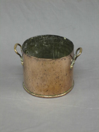 A 19th Century copper twin handled saucepan